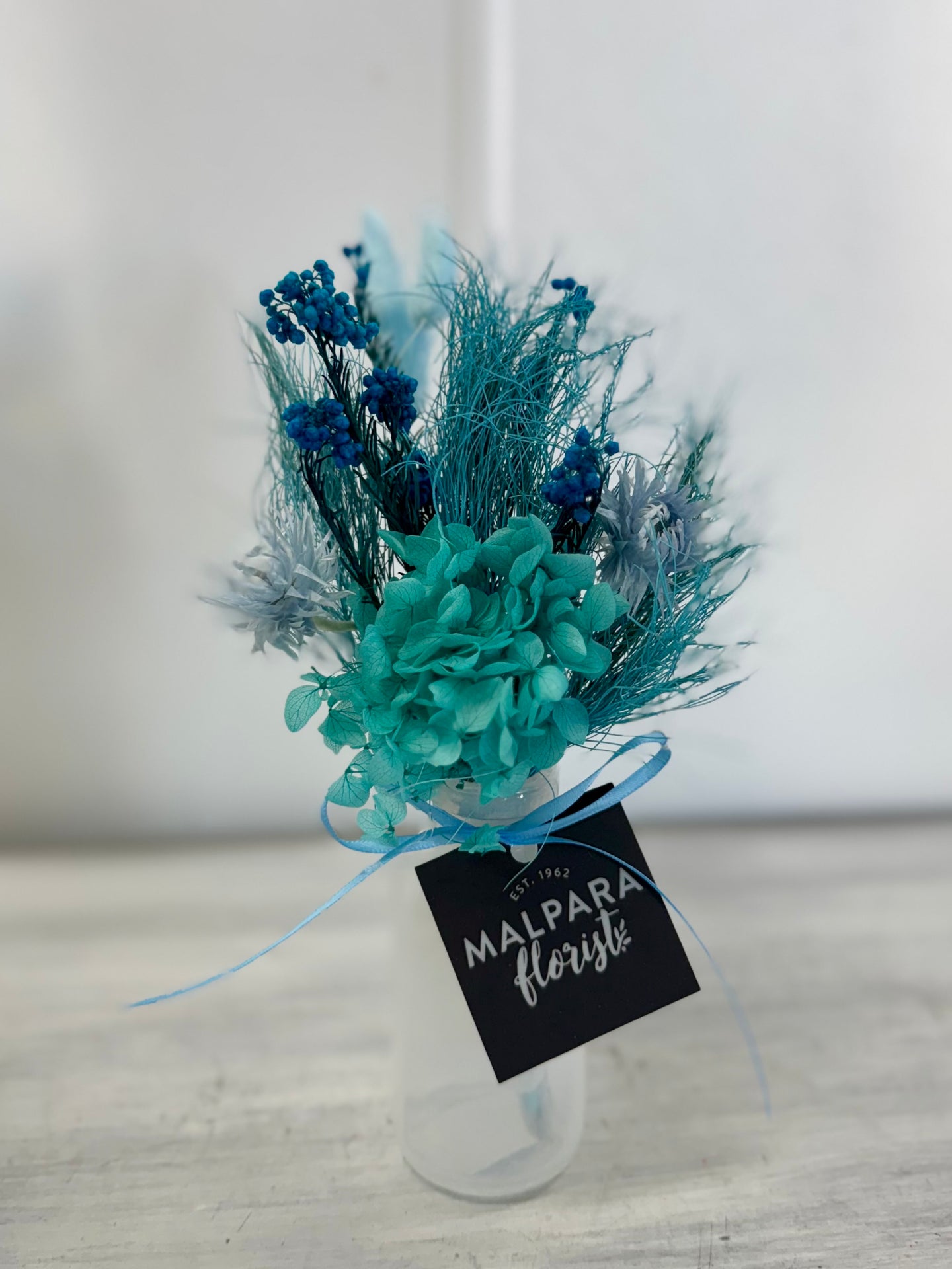 Cool blues - dried arrangement