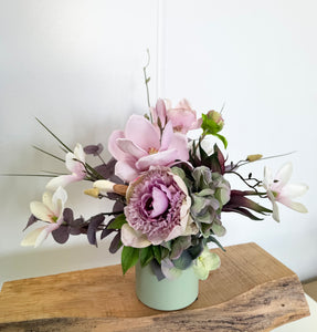 Faux arrangement purple & green