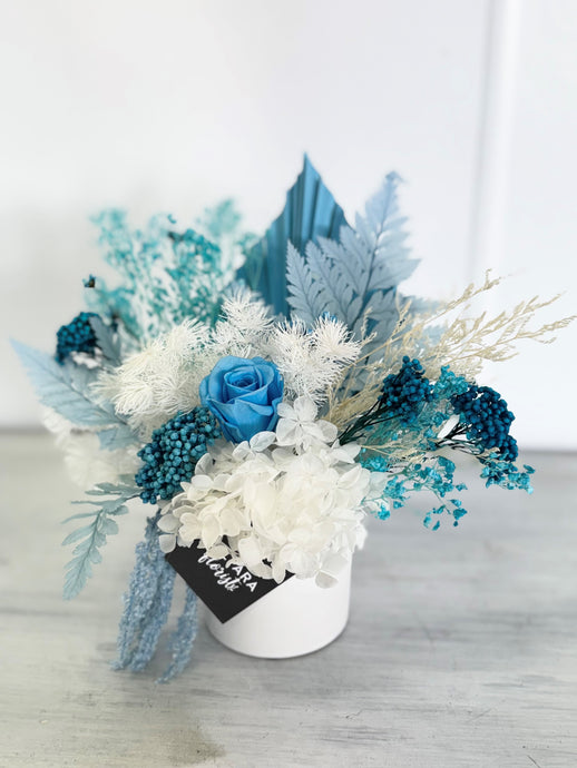 Baby Blues dried and preserved arrangement