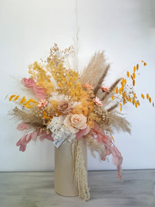 Large Peach and Pink dried arrangement