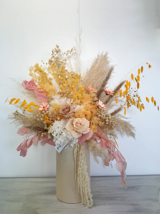 Large Peach and Pink dried arrangement