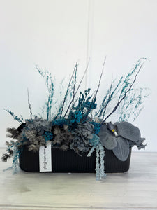 Long moody blues dried arrangement