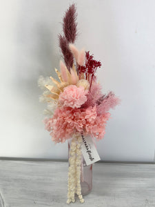 Pink dried arrangement