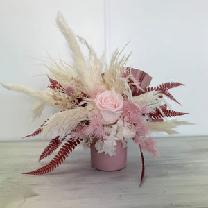 Pretty in pink and burgundy dried arrangement 2.0