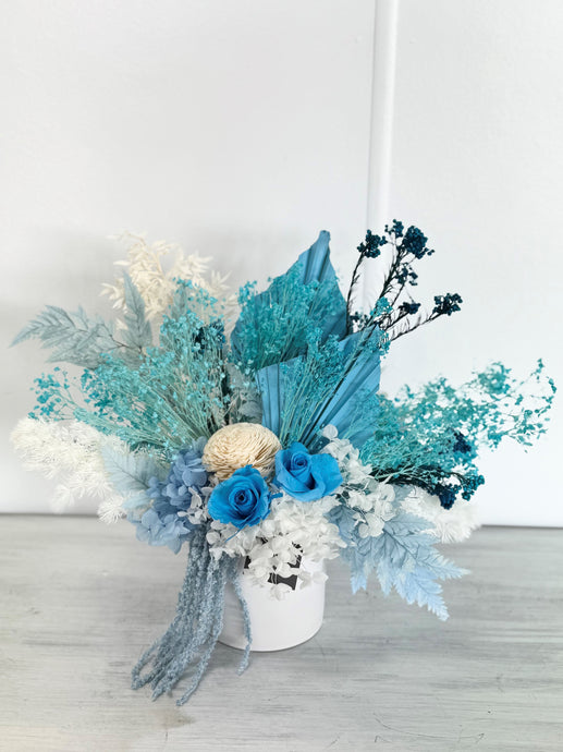 Baby Blues dried and preserved arrangement