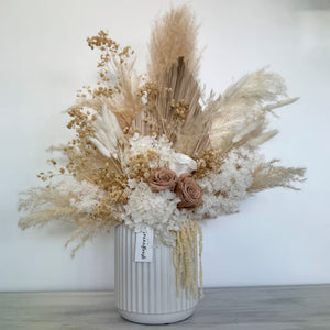 Large cream and beige dried arrangement