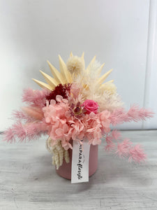 Pink dried arrangement