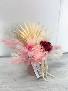 Pink dried arrangement