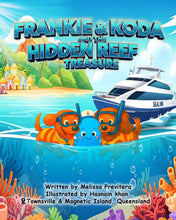 An underwater adventure full of treasure, teamwork and cheeky laughs!

When dachshund besties Frankie & Koda go snorkelling off Magnetic Island, they discover a mysterious chest guarded by a grumpy octopus...

One clever distraction later, they find a glowing map that leads them on a wild treasure hunt across the Great Barrier Reef.

From clownfish giggles to parrotfish sandstorms, and a BIG WOW treasure surprise ,  this playful Aussie adventure will make a splash with every young explorer!