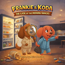 Frankie & Koda: The Case of the Missing Snacks is a fun-filled mystery adventure starring two lovable dachshunds with very different personalities.
When snacks begin disappearing without a trace, curious Frankie is determined to crack the case, while cautious Koda would rather stay close to the treat cupboard.
Together, they follow clues, question suspects, and tumble through a trail of surprises around the house, while a naughty possum and Bandit Blackwhisker create chaos at every turn. Packed with laughs,
